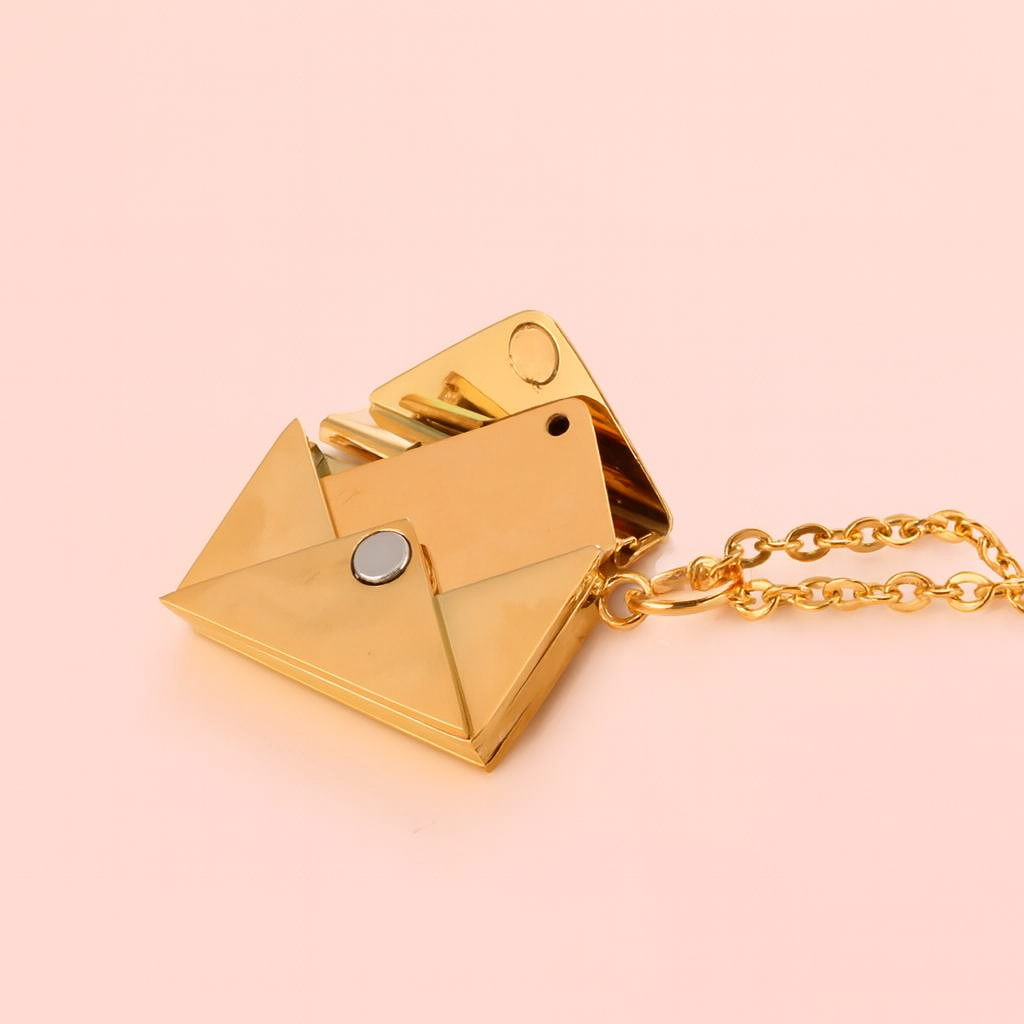 Hidden Message Personalized Envelope Necklace✉️💎