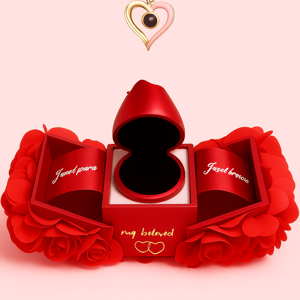 100-Language “I Love You” Rose Necklace Set🌹💎