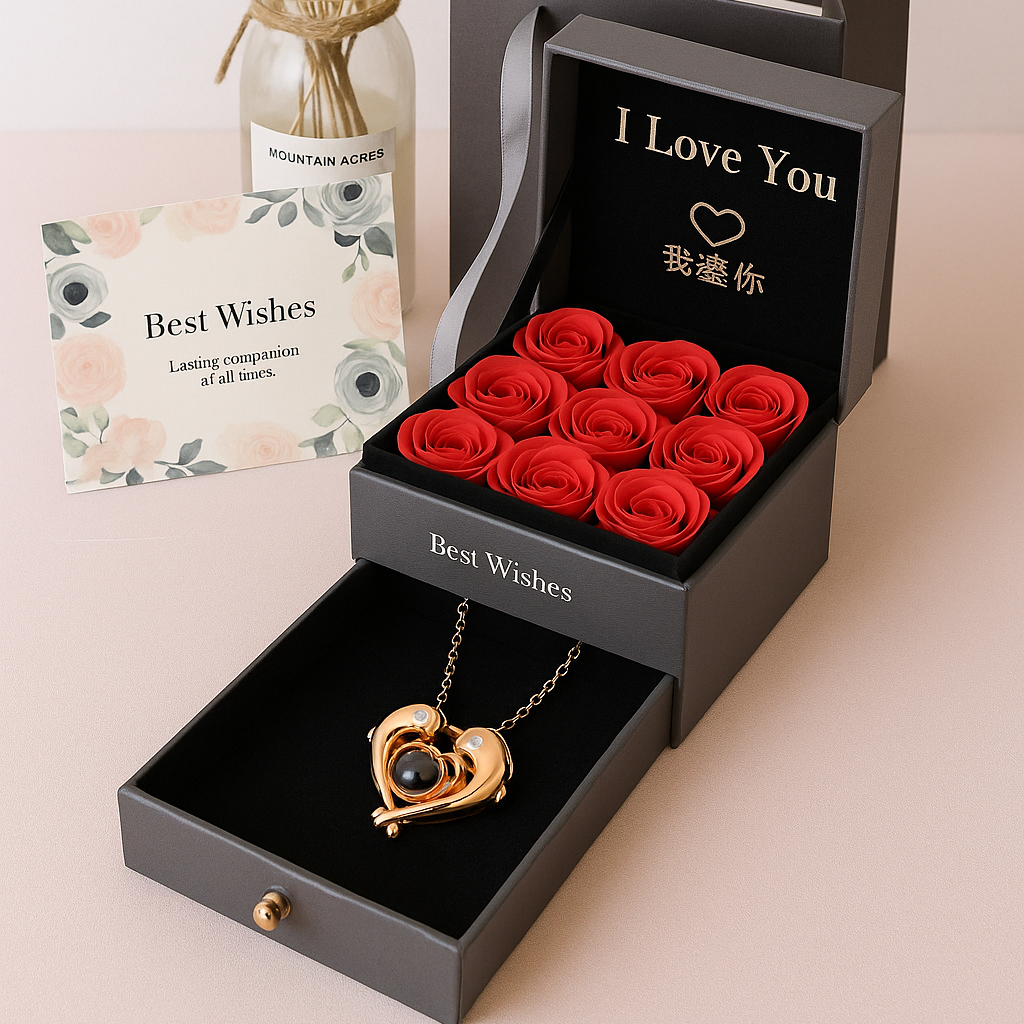 💌🌹 Eternal Rose Love Box – Secret “I Love You” Projection